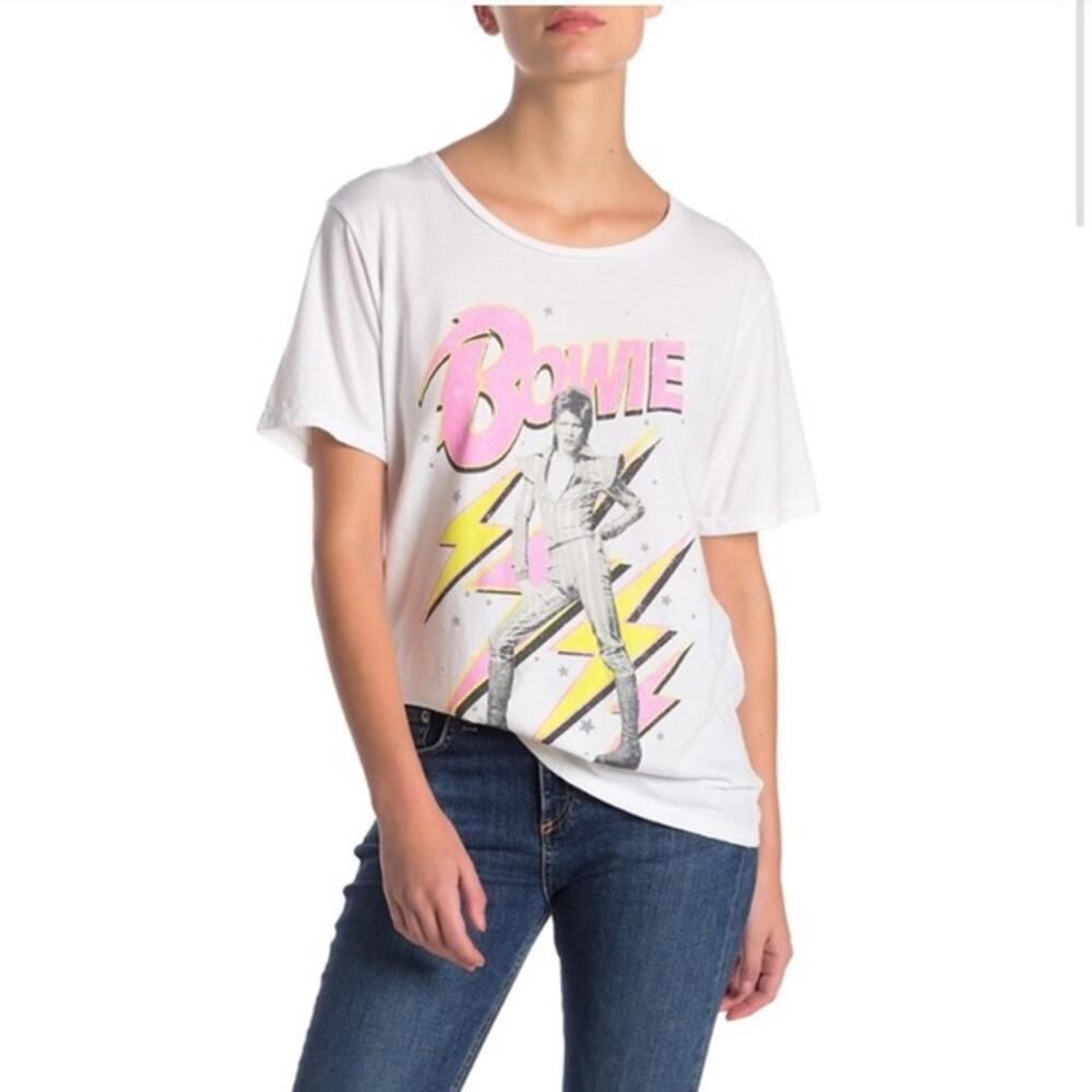 Project Karma David Bowie Ziggy Stardust Graphic T-Shirt White Large Mens Womens